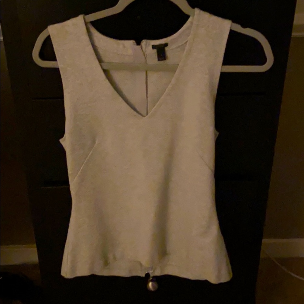 J Crew Heather Gray V Neck Top